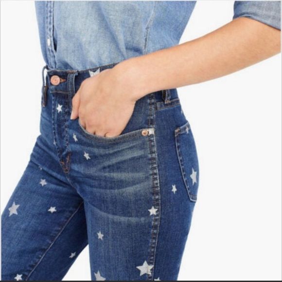 New J Crew Vintage straight jean with star print - Picture 5 of 9